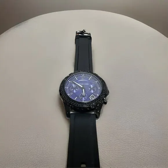 Michael Kors MK5390 Watch NEW Michael Kors MK-5390 Chronograph Watch – Black & Purple Dial main image 4